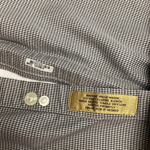 Roundtree & Yorke Gold Label 3XT Non Iron Button Down Shirt Houndstooth stain - Picture 8 of 11